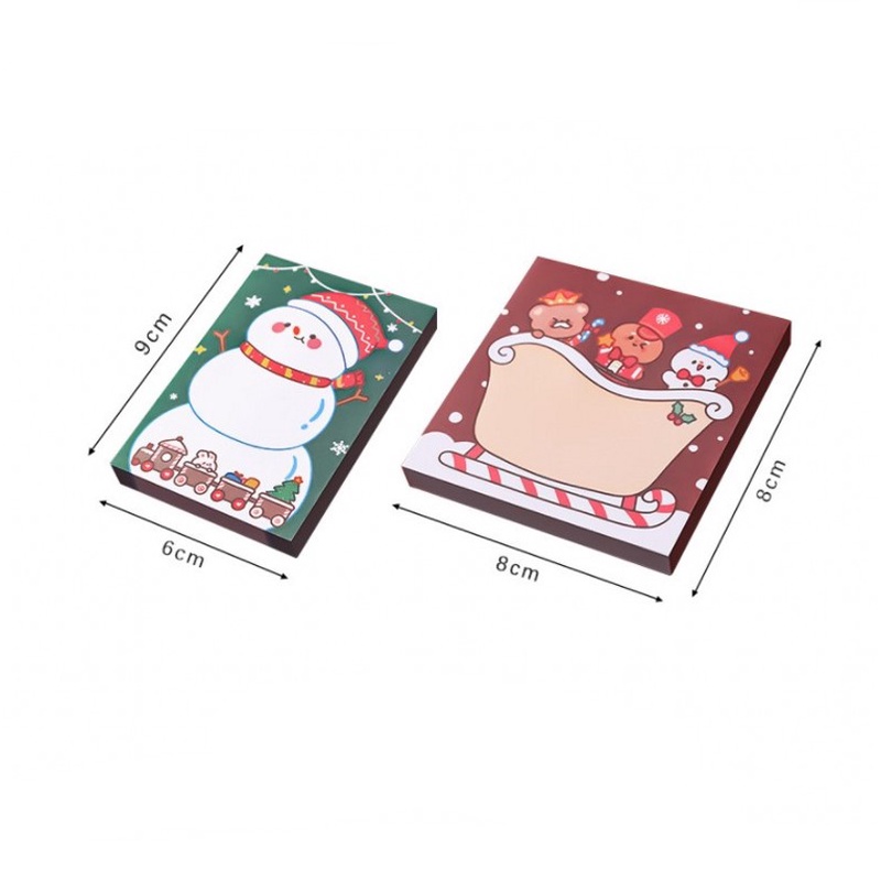 50 Lembar Kertas Memo Sticky Note / Post-It Motif Kartun Natal / Santa / Snowman Untuk Sekolah / Kantor