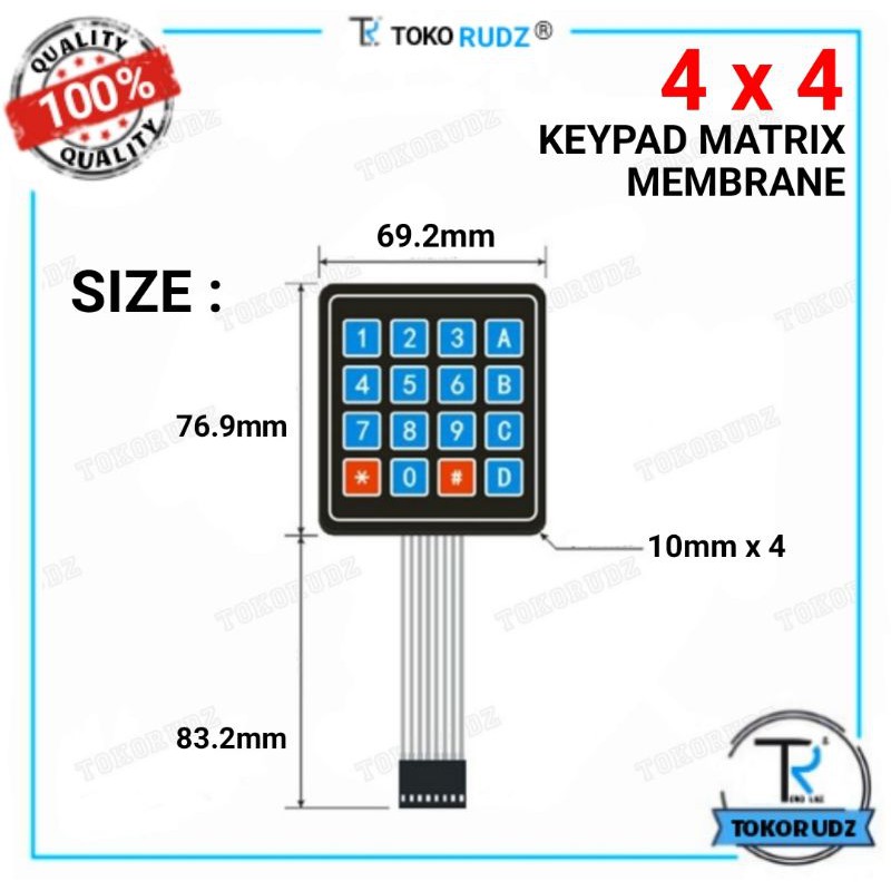 4x4 Keypad Membran Matrix Arduino Key Pad Membrane 4 x 4