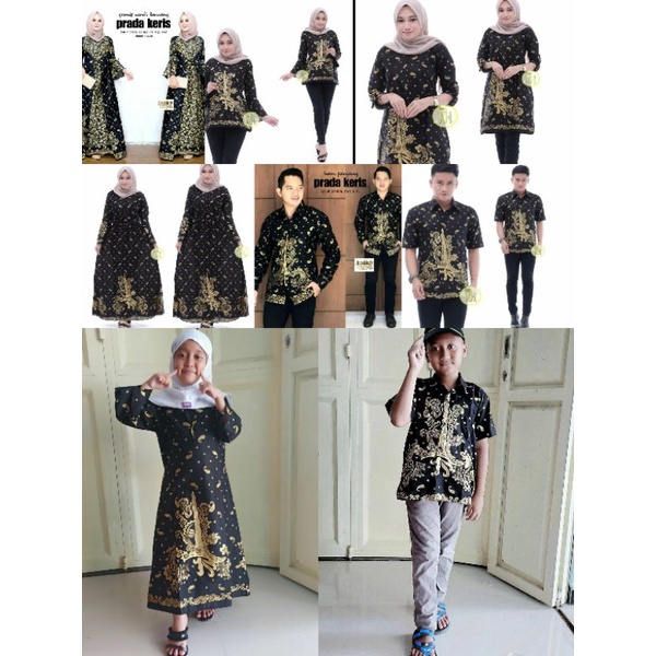 motif prada keris baju batik couple keluarga seragam gamis blouse anak putri hem kemeja tunik dress