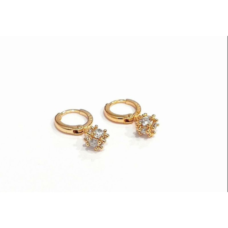 Anting Dancing Stone Permata xuping emas gold  N19062101