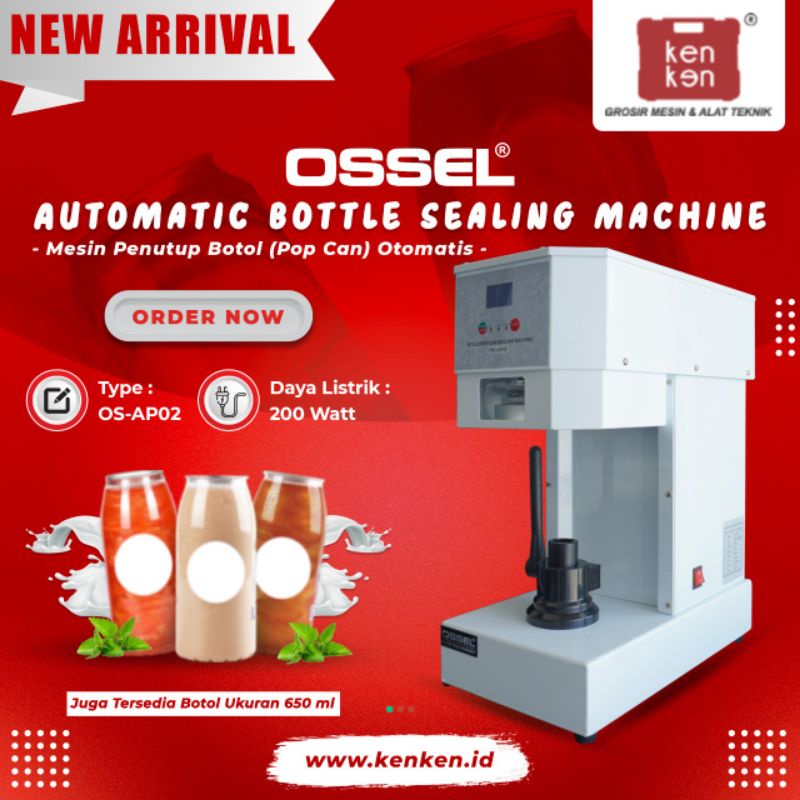 OSSEL Mesin Can Seamer Can Sealer Penutup Kaleng Botol Popcan Mesin Sealer Tutup Botol PET OSSEL