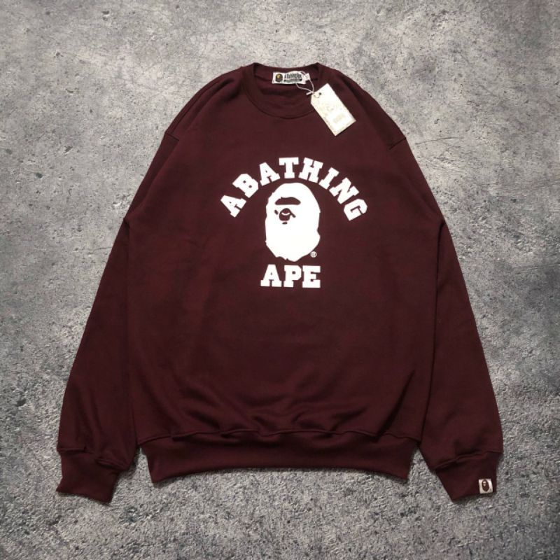 CREWNECK A BATHING APE BAPE MAROON | OUTERWARE | SWEATER