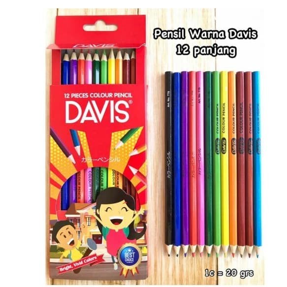 

WARNAPENSIL- BEKASI! BABYFB PENSIL WARNA DAVIS 12 WARNA PANJANG -PENSIL WARNA