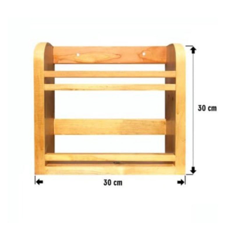 Rak Bumbu kayu 2 Tingkat Serbaguna isi 5 pcs Toples| Rak Bumbu Dapur Serbaguna Rak bumbu kayu | Rak 