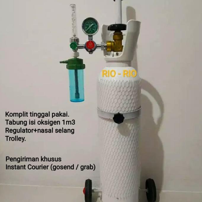 Jual Tabung Oksigen Oxygen Set Komplit Regulator And Trolley Shopee Indonesia 6368