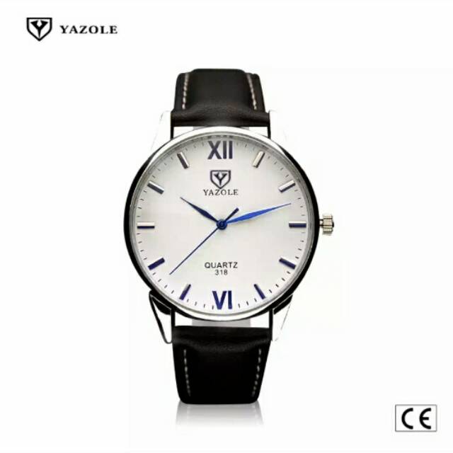 YAZOLE 318 | Jam Tangan Pria Original Business Quartz WATERPROOF - Black/White Dial