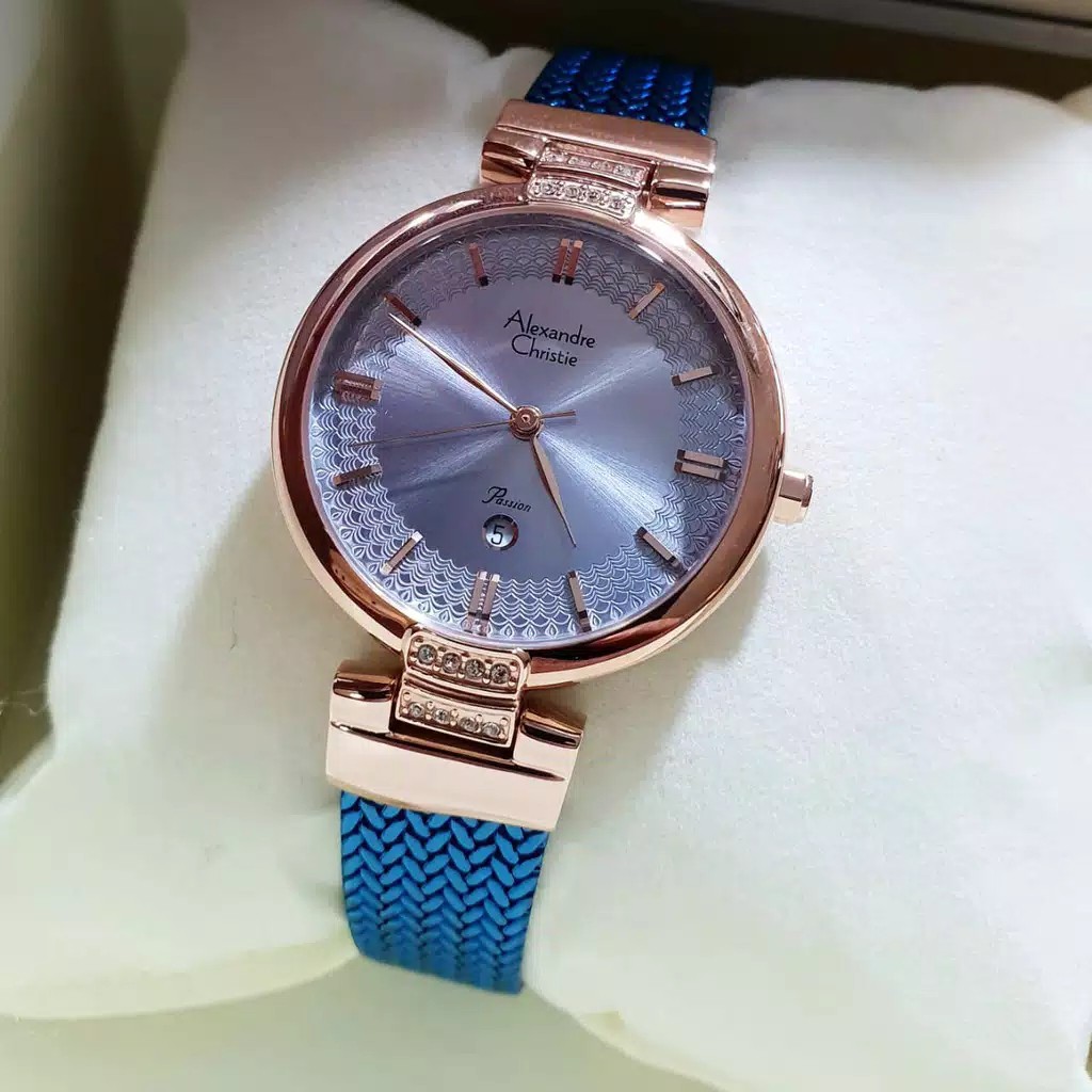 Alexandrechristie AC 2757 wanita original steanless steel biru rosegold