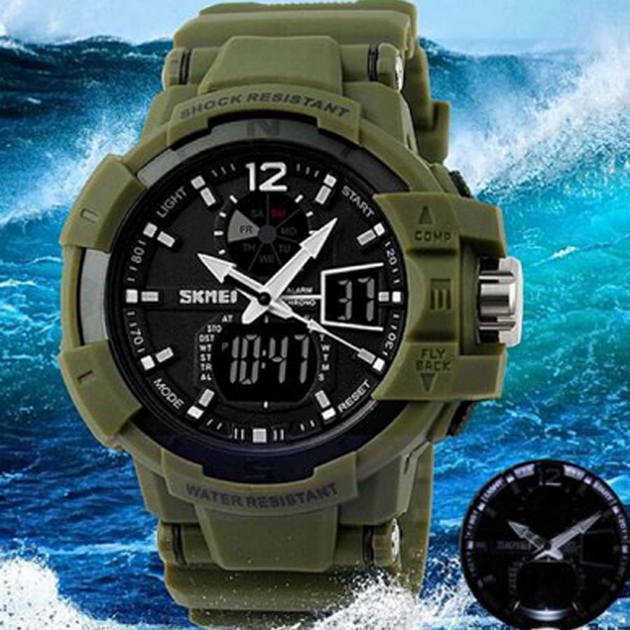 SKMEI 1040 Jam Tangan Pria Digital Analog Olahraga Sport Anti Air - Waterproof LED Watch -  Black