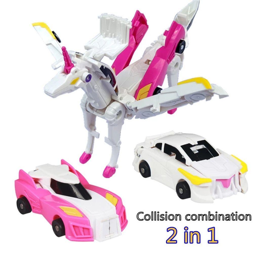 REBUY Rebuy Unicorn Robot Mainan Model Mobil Untuk Anak Kendaraan Mobil Mainan Action Figure Robot Mini Deformation Combining Toys