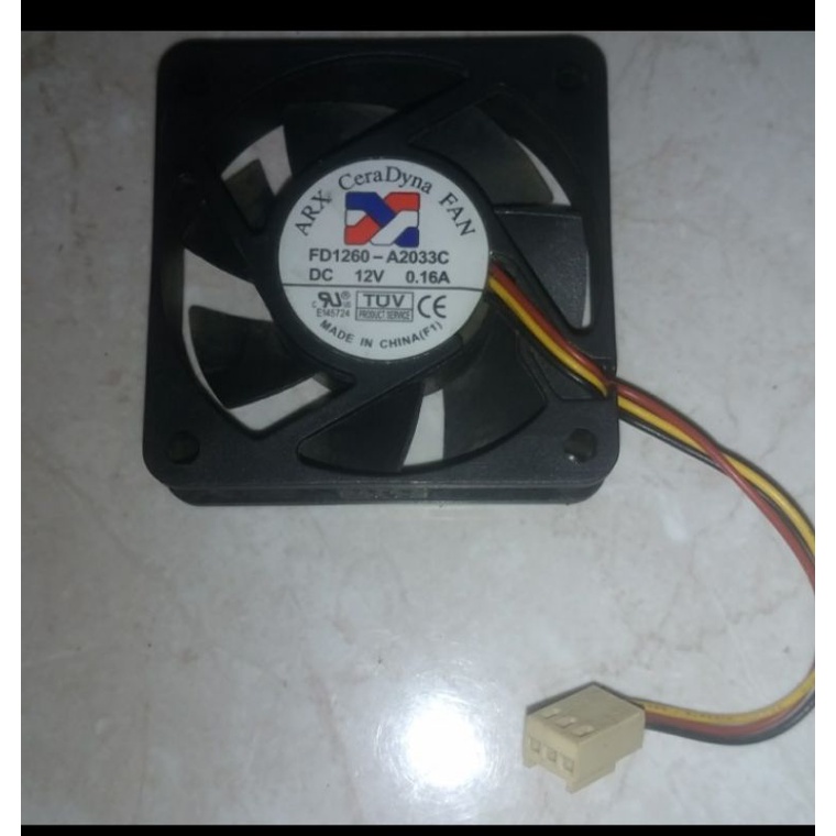 KIPAS FAN 6CM ORIGINAL ARX FD1260-A2033C 12V 0.16A 3PIN