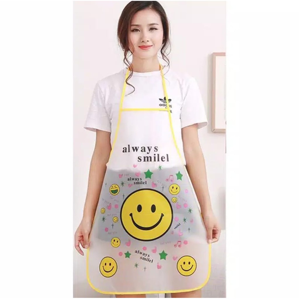 Celemek / Apron Masak Dapur Anti Tahan Air Waterproof Jumbo Transparan Unik Plastik - Celemek Masak Plastik Lucu - Celemek Anti Air - Celemek Cuci Piring - Apron Dewasa  PILIH WARNA