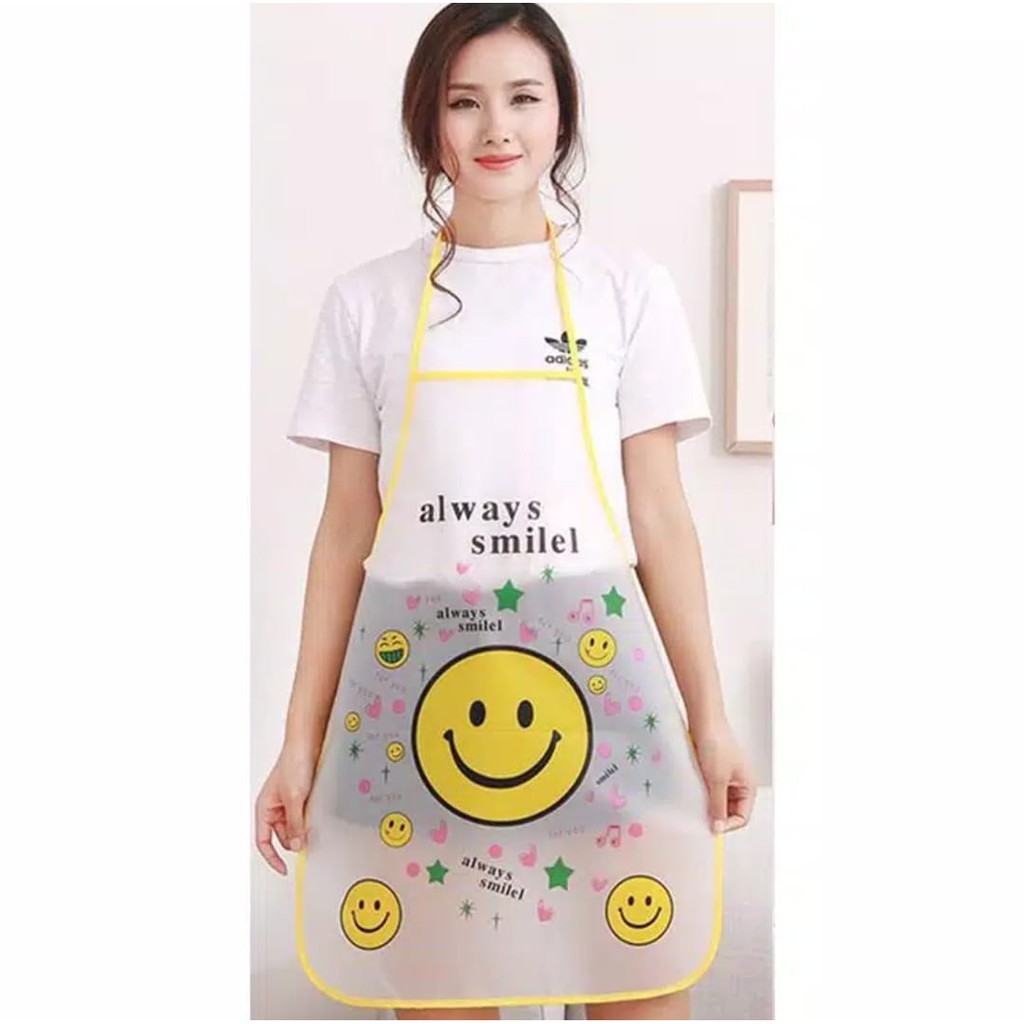 Celemek / Apron Masak Dapur Anti Tahan Air Waterproof Jumbo Transparan Unik Plastik - Celemek Masak Plastik Lucu - Celemek Anti Air - Celemek Cuci Piring - Apron Dewasa  PILIH WARNA