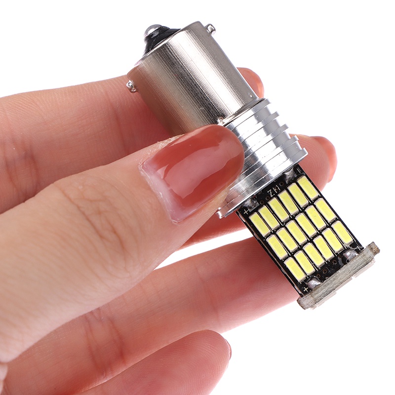 (LUCKID) 2pcs Lampu Rem LED Canbus 1156 15smd BA15S P21W 6000K High Power Warna Putih Untuk Mobil