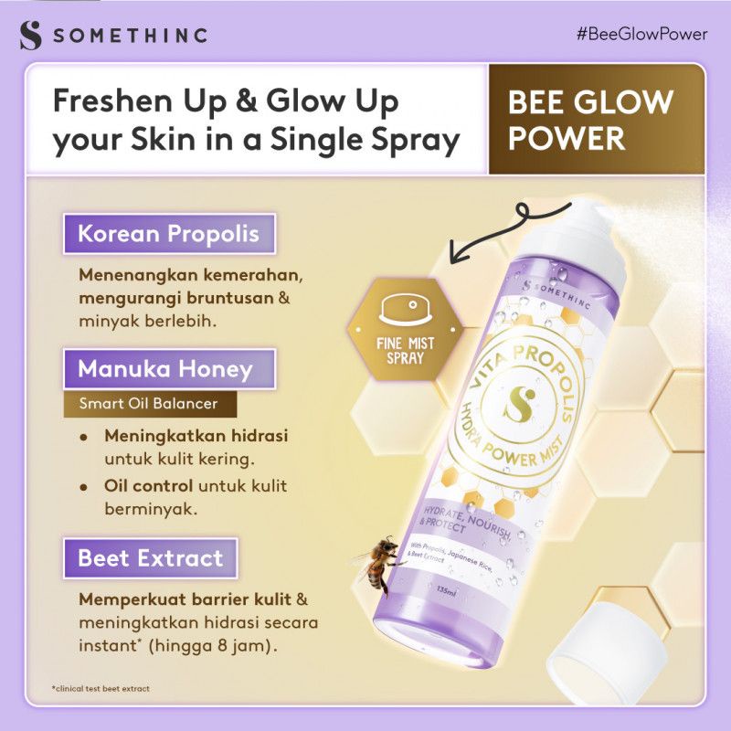 Somethinc - BEE POWER Propolis &amp; Manuka Honey Sleeping Mask , Glow Lip Serum, VITA PROPOLIS Hydra Power Mist