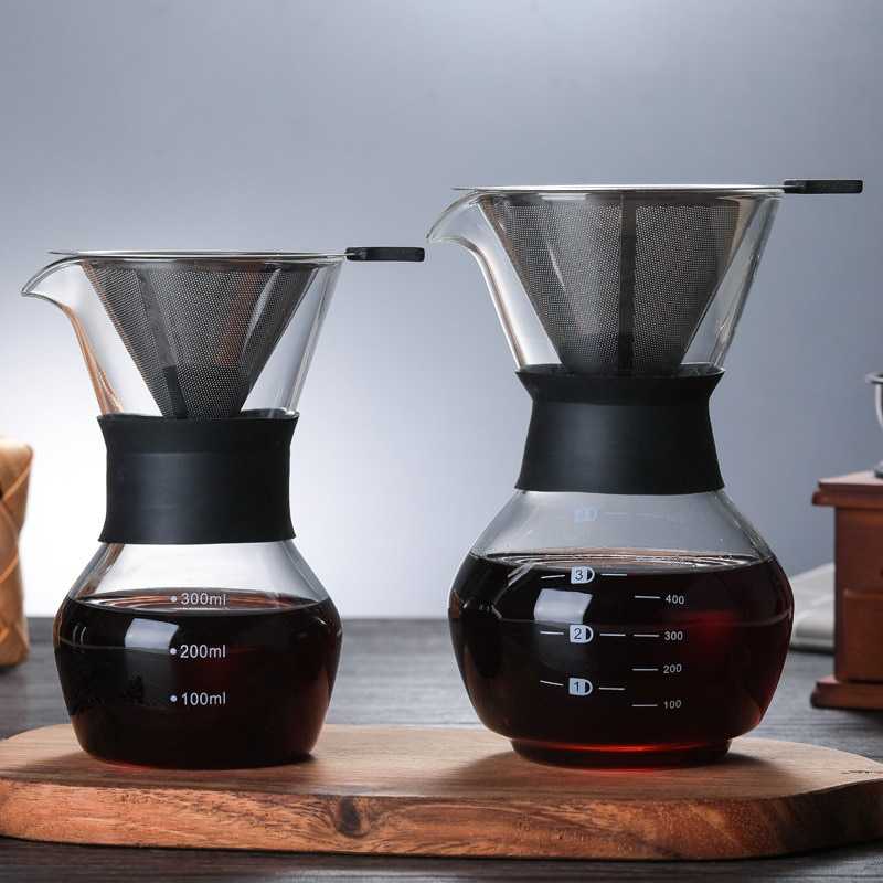 Chemex Coffee Server Kaca Dripper Pot Silicone Neck Pour Over Drip Kopi Manual Brew Teko V60