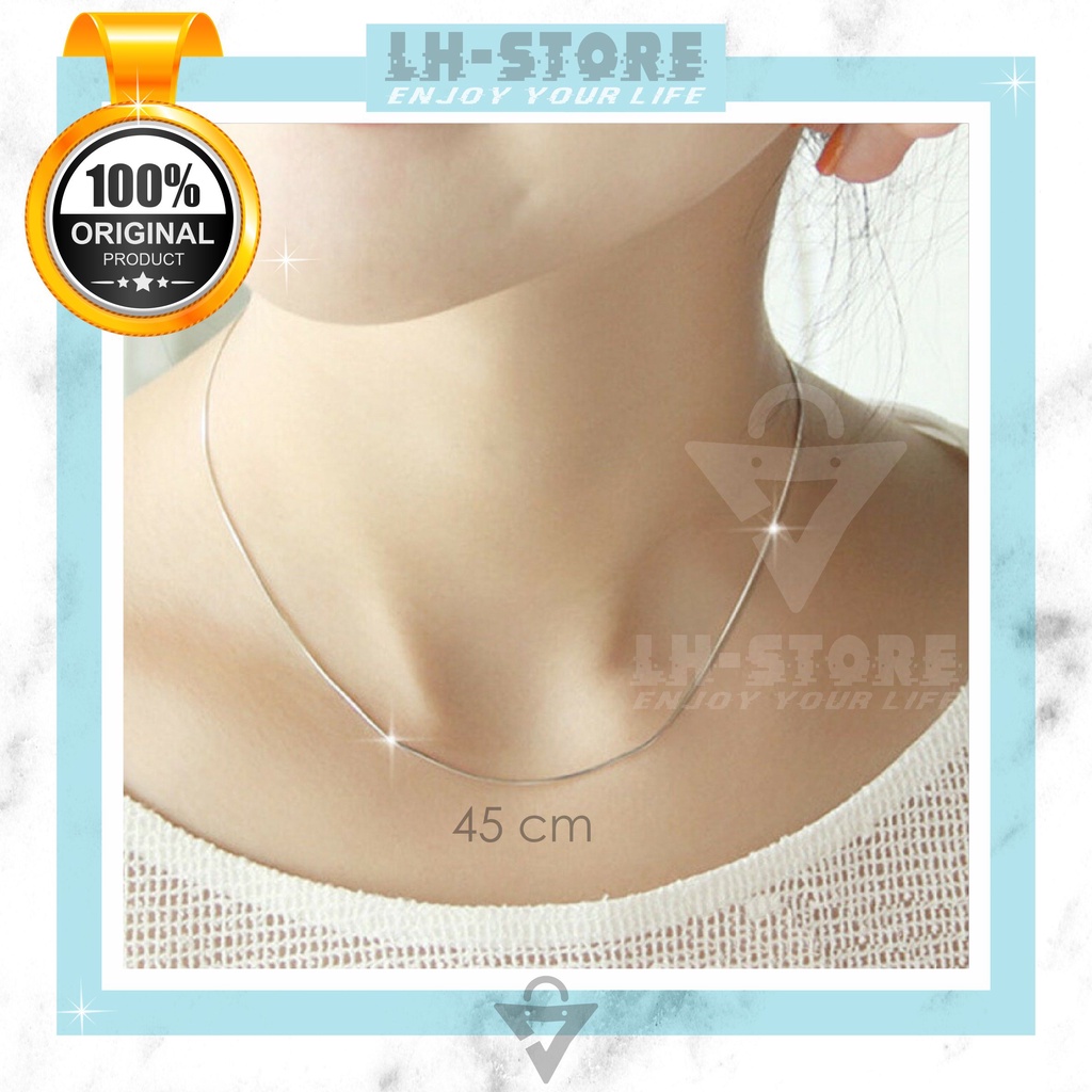 KALUNG TITANIUM WANITA &amp; PRIA  CEWEK/COWOK SILVER SEPERTI MAS PUTIH ANTI KARAT ANTI LUNTUR [KR-03]