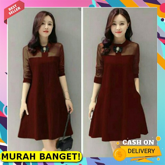 Dress Scuba Bodycon Premium Dress Micha Tile/Dress Pesta Kondangan Terbaru/Wedding Dress/Natal/Gerej
