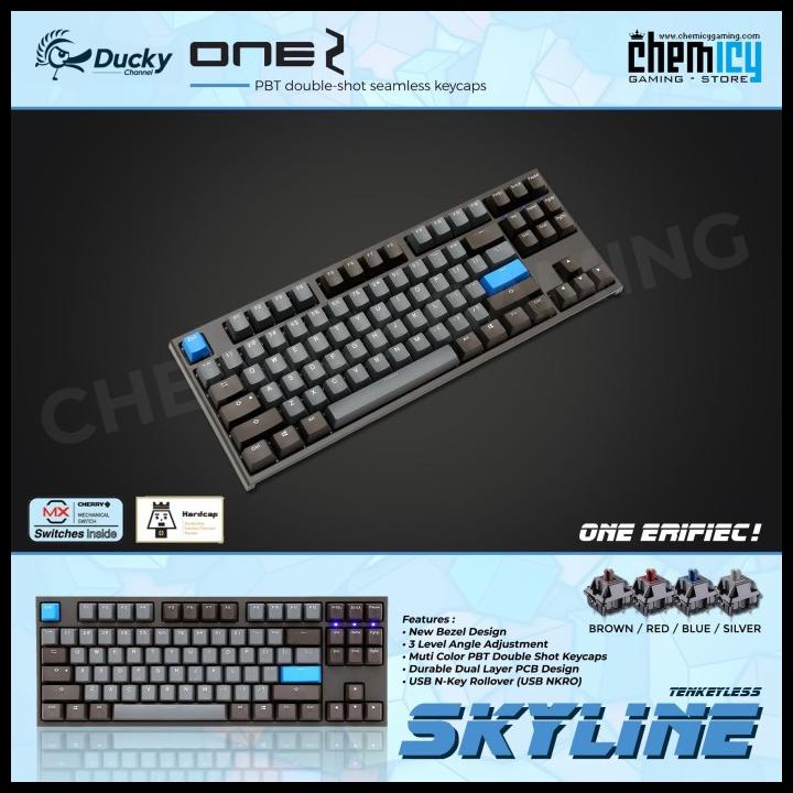 Ducky One 2 TKL Skyline - Keyboard Mekanik Tenkeyless dengan Switch Cherry MX Red