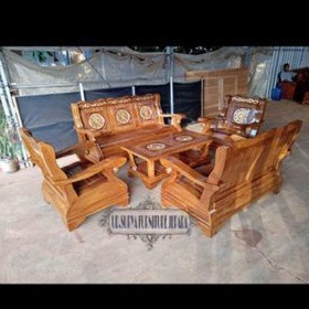 Kursi tamu model besar kayu jati Meja kursi gajah ukir kayu jati