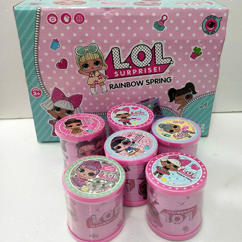 mainan yoyo rainbow spring lol warna warni nyala diameter 6cm