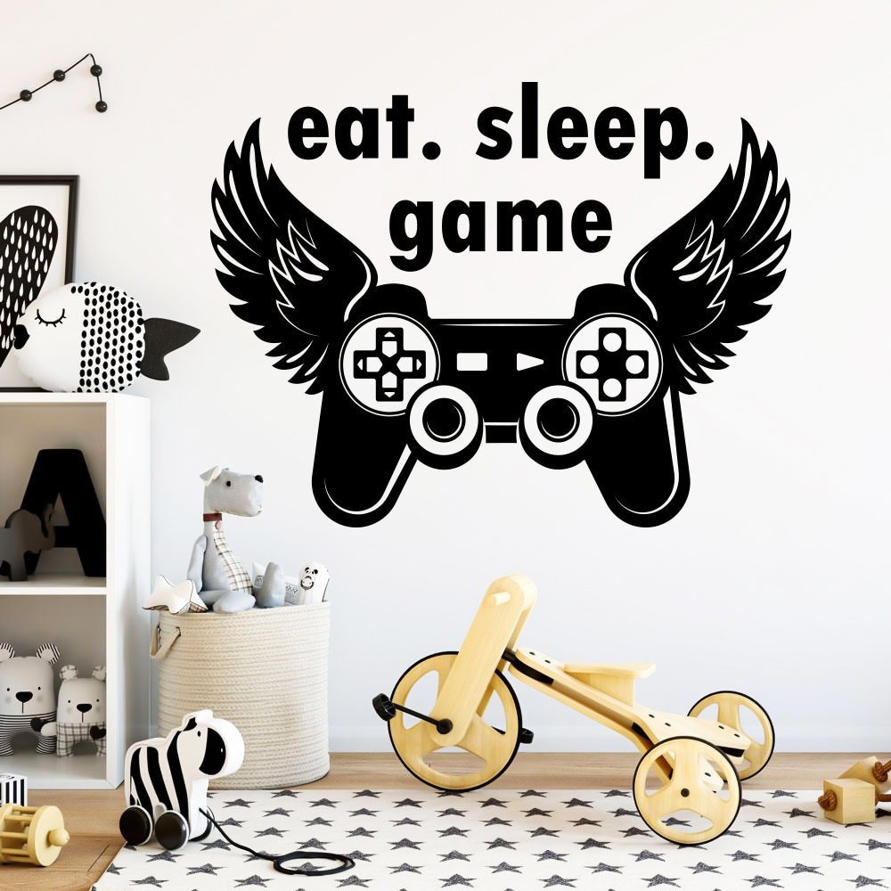 Stiker Dinding Kaca Game Kamar Tidur Aesthetic Gamer Quote Wall Decal Decor Vinyl