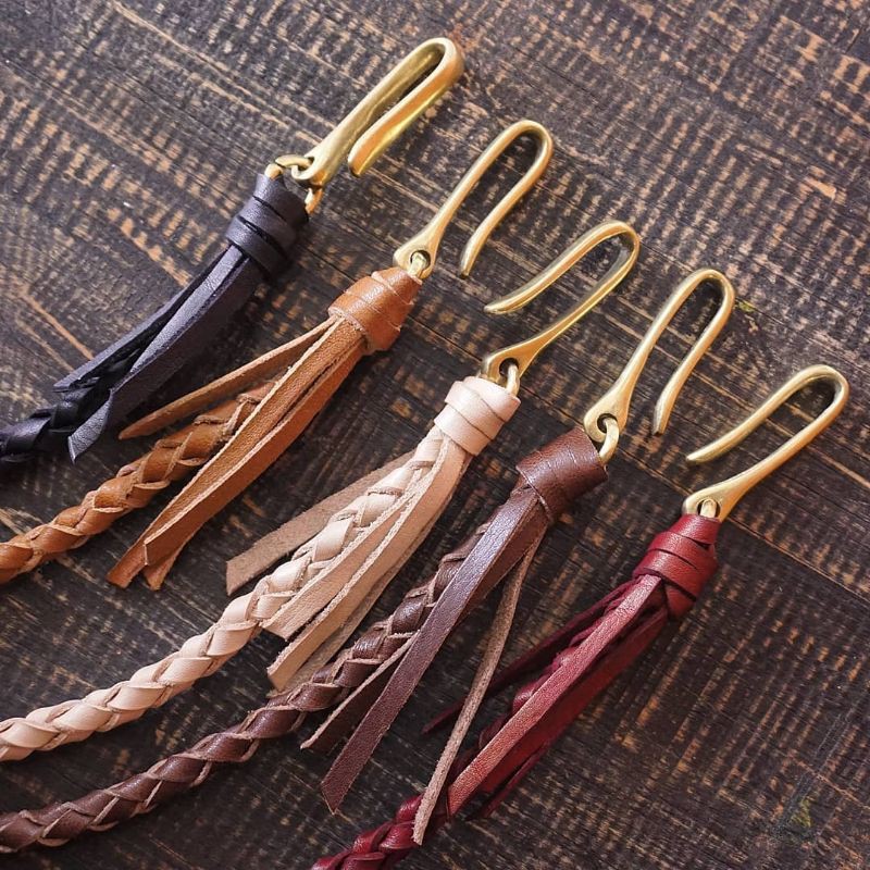 TALI DOMPET ANYAM KULIT, TALI DOMPET KULIT, GANTUNGAN DOMPET KULIT, BRAIDED LEATHER CHAIN