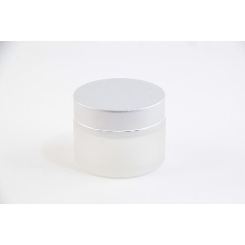 POT CREAM 30GR KACA WARNA DOFF FROSTED TUTUP SILVER MATTE / TEMPAT KRIM MAKE UP WITH INNER LID - TEKNO KITA