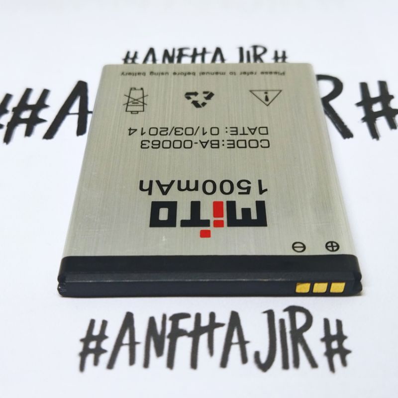 BATRE BATREI BATERAI BATTERY MITO FANTASY TEXT A500 A 500 A-500 BA00063 BA-00063 BA 00063 (1500 mAh)