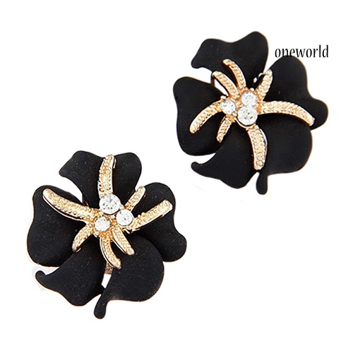 OW@ Women's Elegant Flower Starfish Charm Rhinestone Ear Studs Fashion Earrings Gift