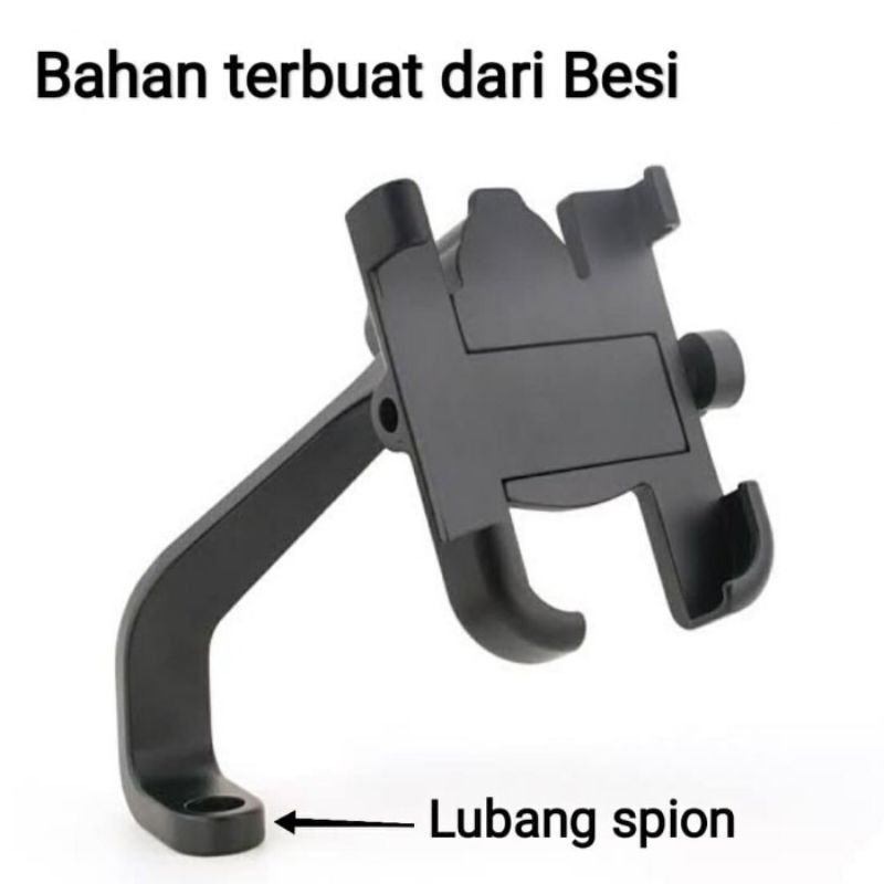 Holder HP Motor Besi HM20 Holder Motor Spion dan stang Bahan Full Besi HM20