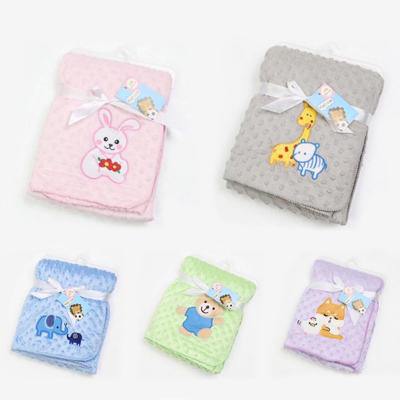 Selimut Bayi Bintik Motif Bordir - 4718