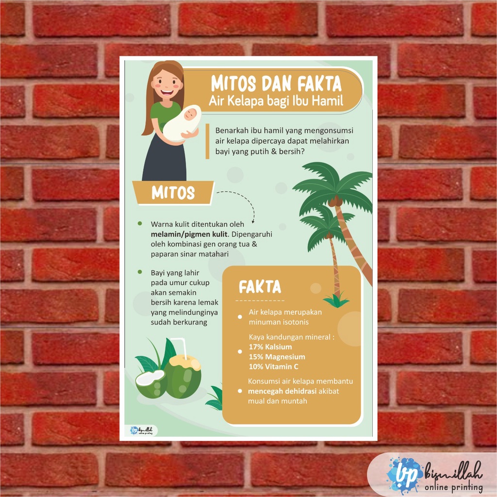 

Poster Kesehatan Mitos dan Fakta Air Kelapa Bagi Ibu Hamil