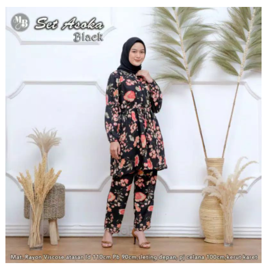 SETELAN / ONE SET ASOKA / TIE DYE DAILY ONE SET / SETELAN RAYON MOTIF BEST SELLER / RAYON VISCOSE
