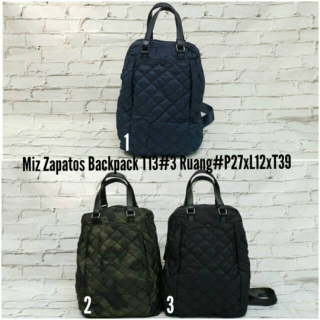 Tas Backpack MZ Miz Zapatos T13. 3Ruang. 180ribu
