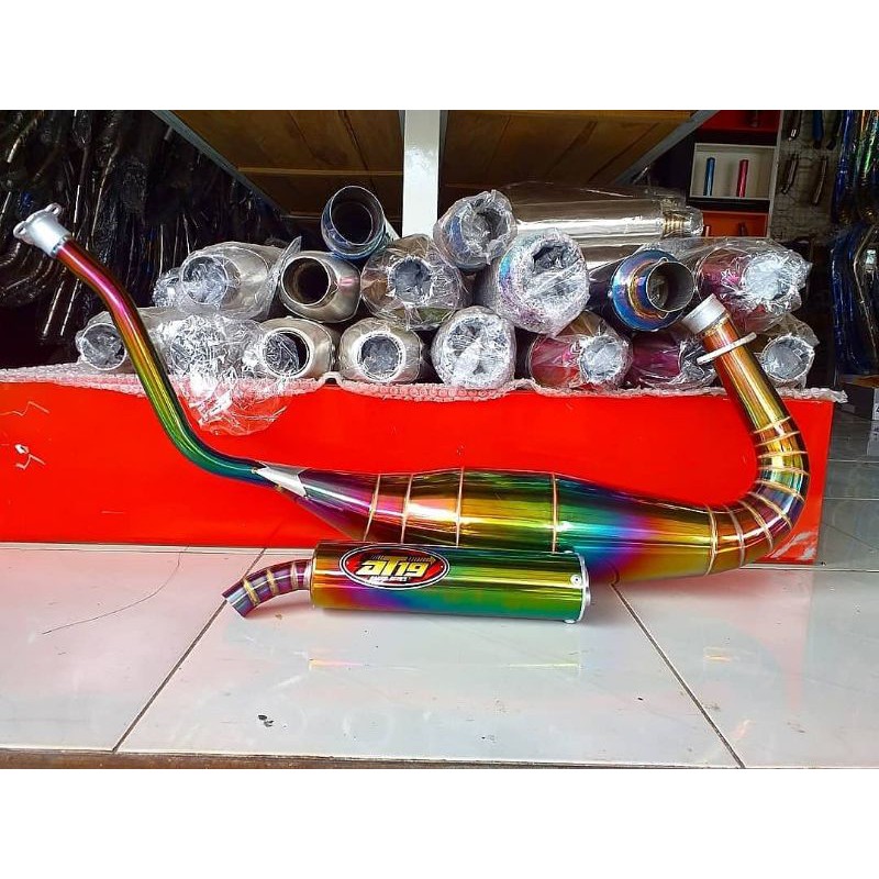 KNALPOT AT19 RACING NINJA 2 TAK 150CC PELANGI