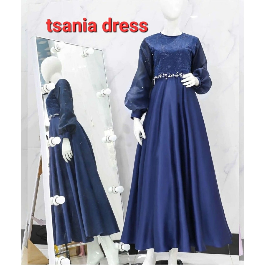 PCS MAXY TSANIA 3 UKURAN L XL XXL FASHION PAKAIAN WANITA DRESS GAMIS MAXI BAHAN TILE MUTIARA ED