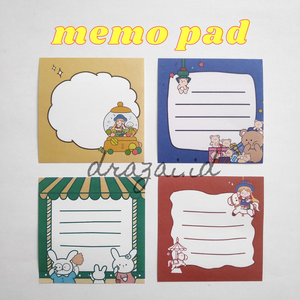 

[10+2 pc] Cute Memo Pad Murah DIY Dekorasi Scrapbook