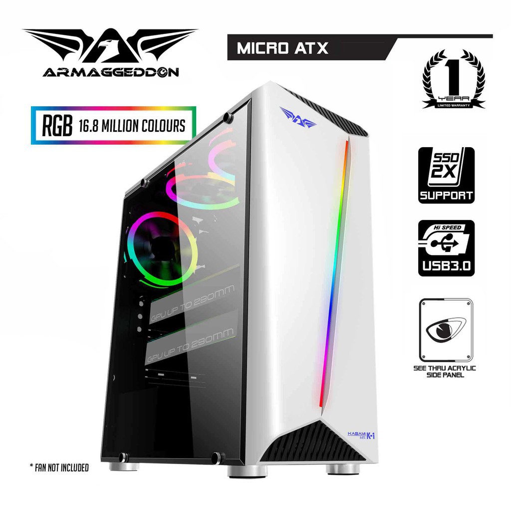 Armaggeddon KAGAMI K1 Excellent Micro-ATX Gaming PC - Putih