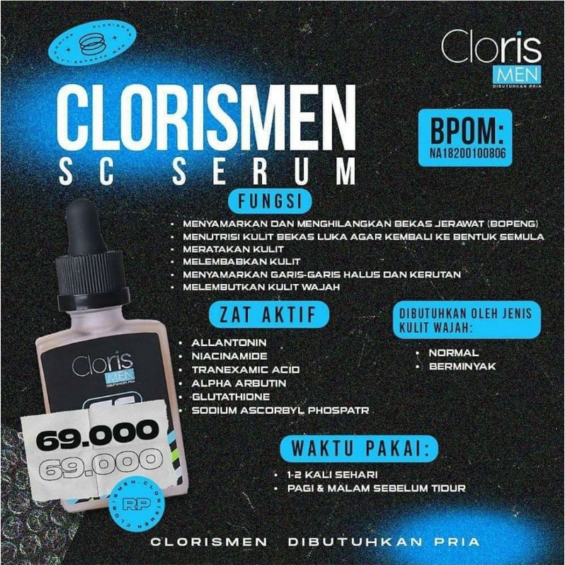 ClorisMen SC Serum Cloris Men Penghilang Bekas Jerawat Pria