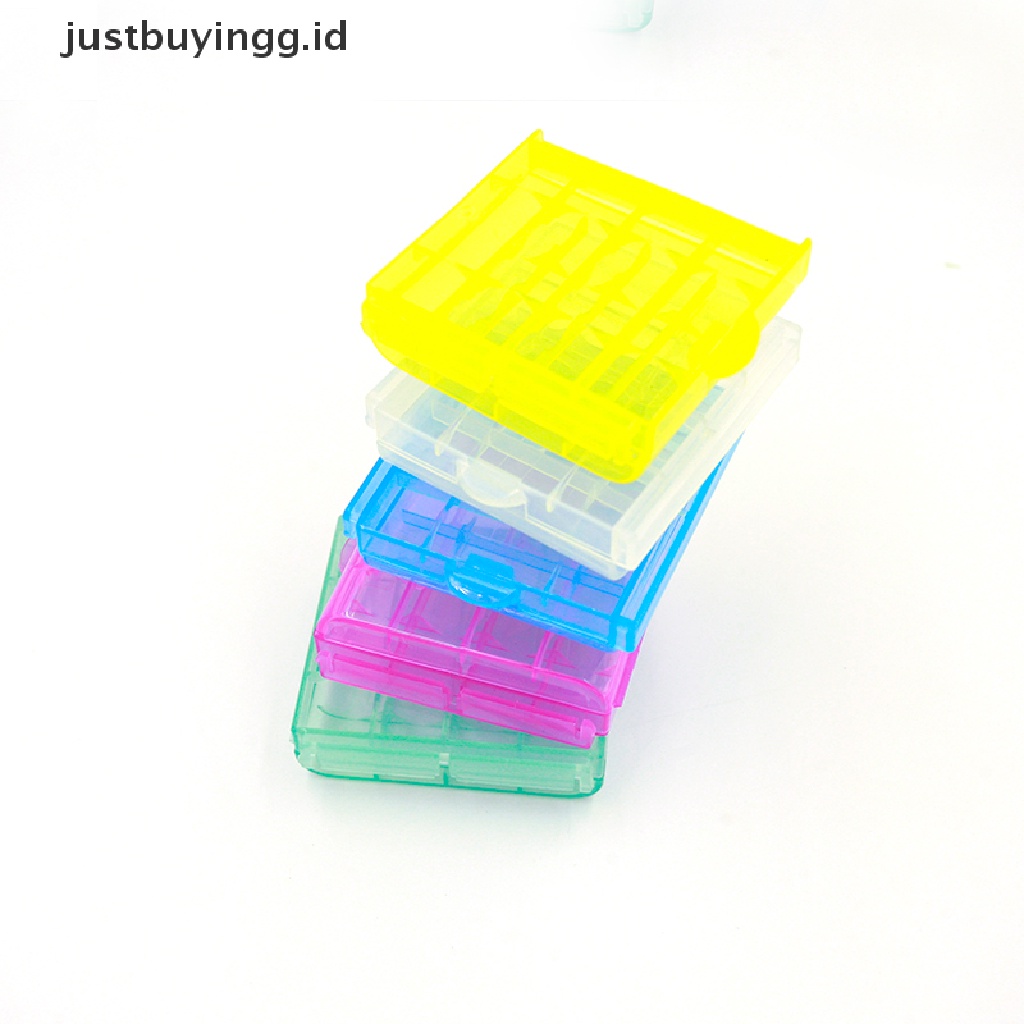 (Justbuyingg.Id) Kotak Plastik Transparan Portable Holder Baterai Aa / Aaa