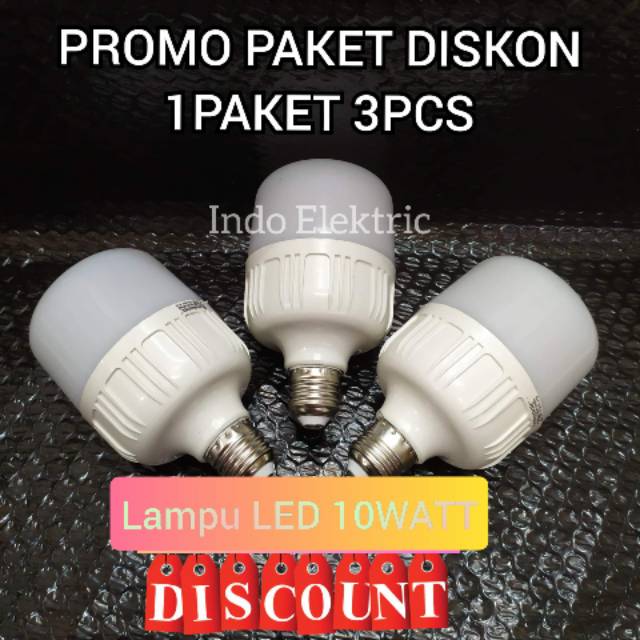 MURAHHH (1PAKET 3PCS) LAMPU LED KAPSUL 10WATT PUTIH SUPER TERANG