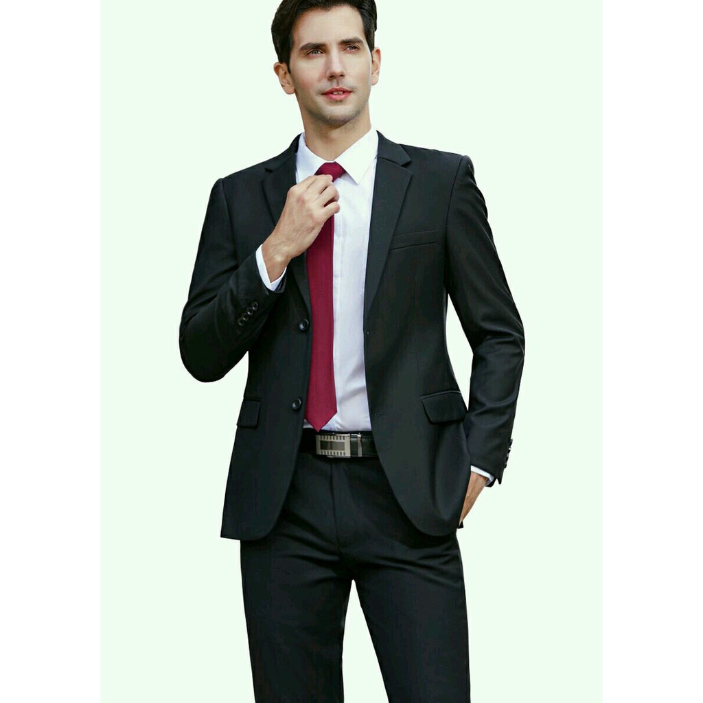 JAS KERJA PRIA NEW STYLE BLACK SLIMFIT BAHAN HIGH TWIST FULL FURING ORIGINAL NIKAYU