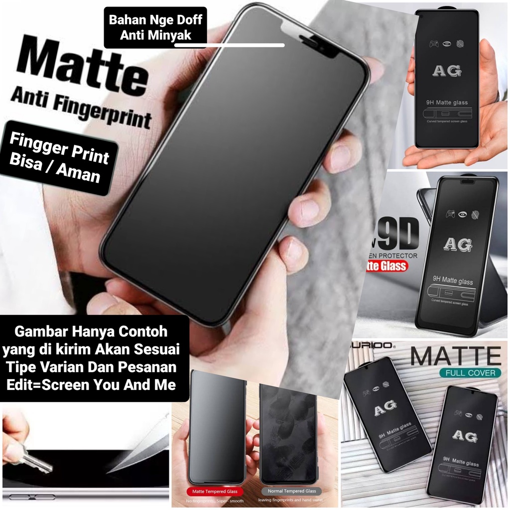 Samsung A14 A24 A54 5G A34 A53 A22 A73 A22 A32(4G) A32(5G) A33(5G) A52 A52S A72(5G) A13 4G/5G Tempered Glass Black AG Anti Glare /Tempred KACA Anti Minyak=OIL-OILS - Matte Doff/Hitam Mate Ngedoff / Tempered Tidak Ber CAP JARI Tangan/Galaxy /S A 01 02 03