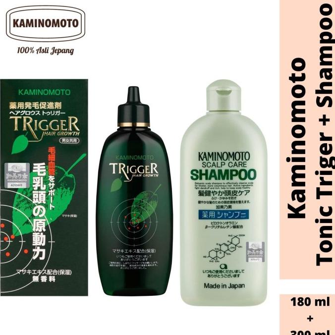 Kaminomoto Bundling Hair Tonic Black ( Trigger ) & Kaminomoto Shampoo