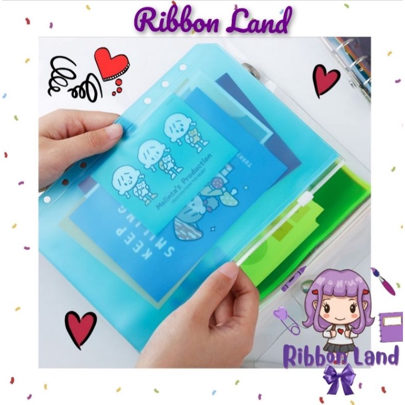 

Kantong Serbaguna Pouch Zipper Ziplock Fullcolour Warna Warni Penuh A5 A6 Binder 6 Ring