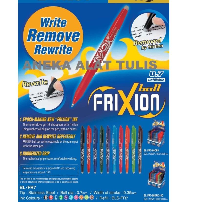 

Ready Terlaris PILOT PEN FRIXION BALL / BL-FRP-5 / FR-7 : PULPEN YANG DAPAT DIHAPUS