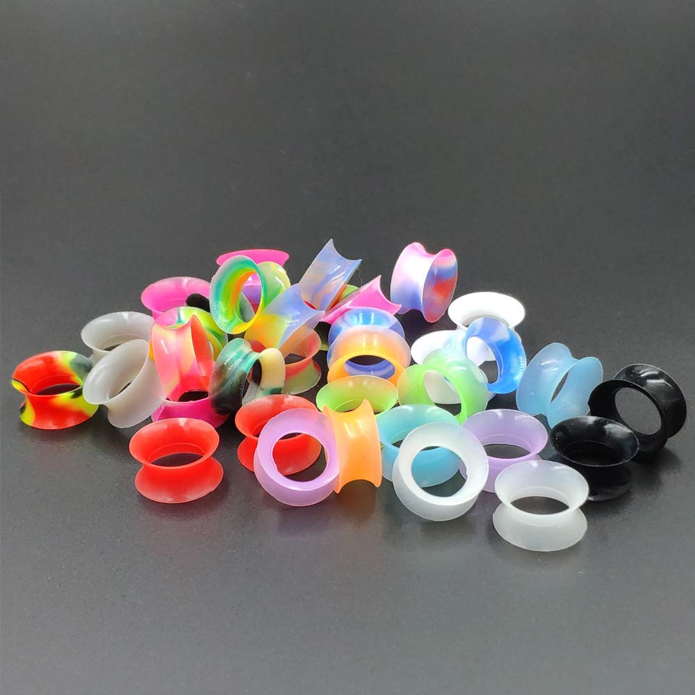 10 Pairs Body Piercings Silicone Plugs Multicolor Ear Gauges Ear Tunnel Set Flexible Ear Expander Flesh Ear Stretcher