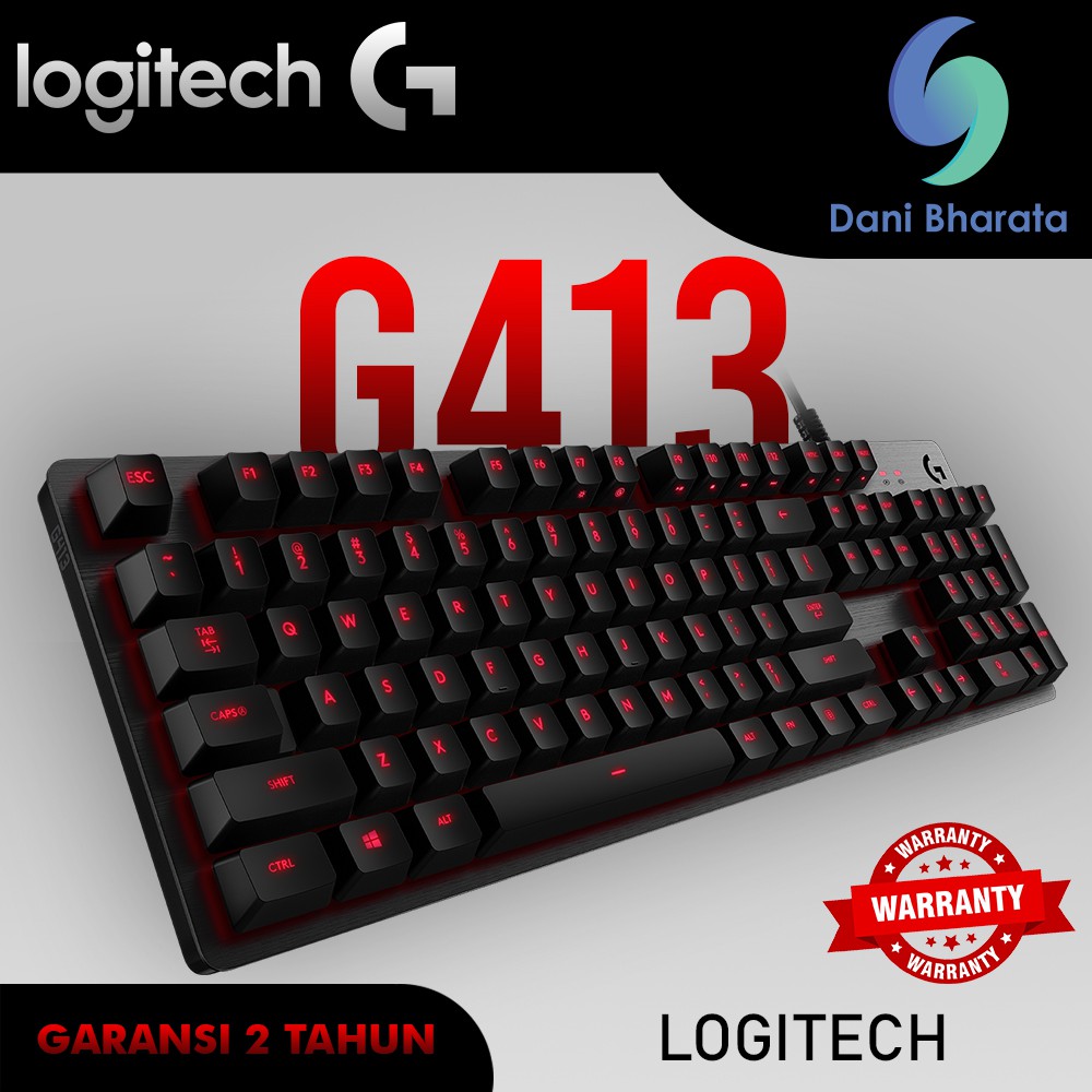 G413 LOGITECH CARBON MECHANICAL BACKLIT GAMING KEYBOARD Garansi G 413