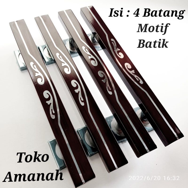 4 Batang Gagang pintu rumah motif BATIK / Handle Pintu Rumah STAINLESS 45cm 33cm