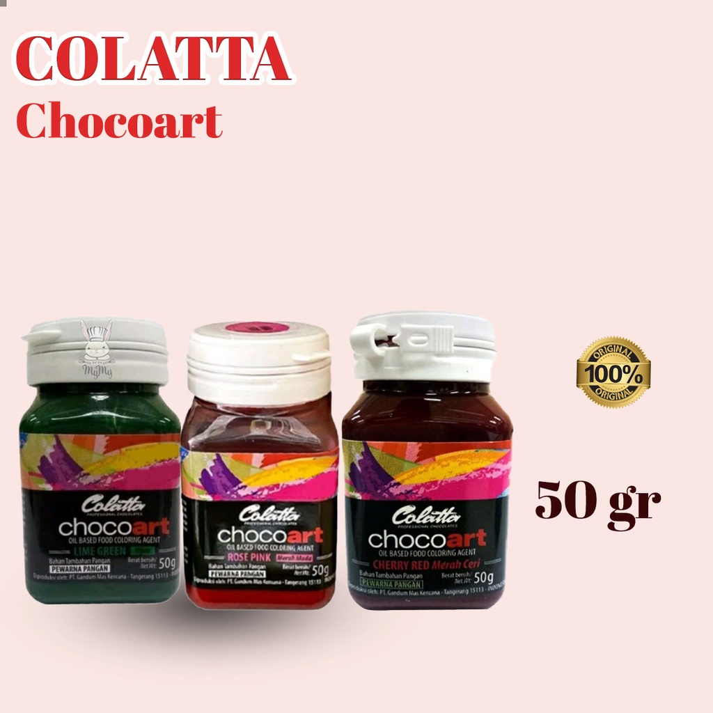 

COLATTA CHOCOART BOTOL 50GR - PEWARNA COKLAT OIL BASE - PEWARNA FONDAN - LIME GREEN - CHERRY RED - ROSE PINK